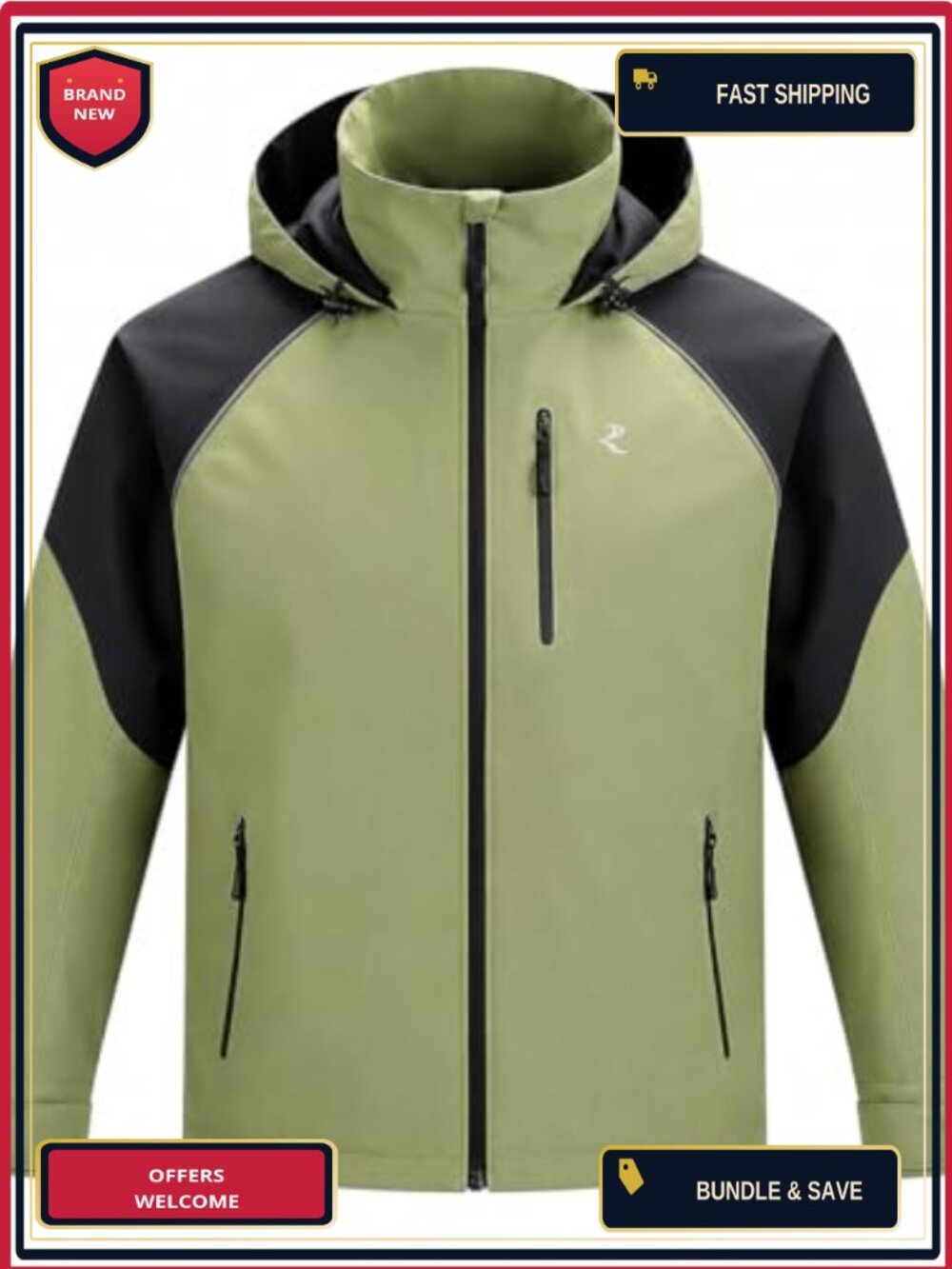 Waterproof 3L Hard Shell Jacket Windproof Breathable Outdoor Raincoat